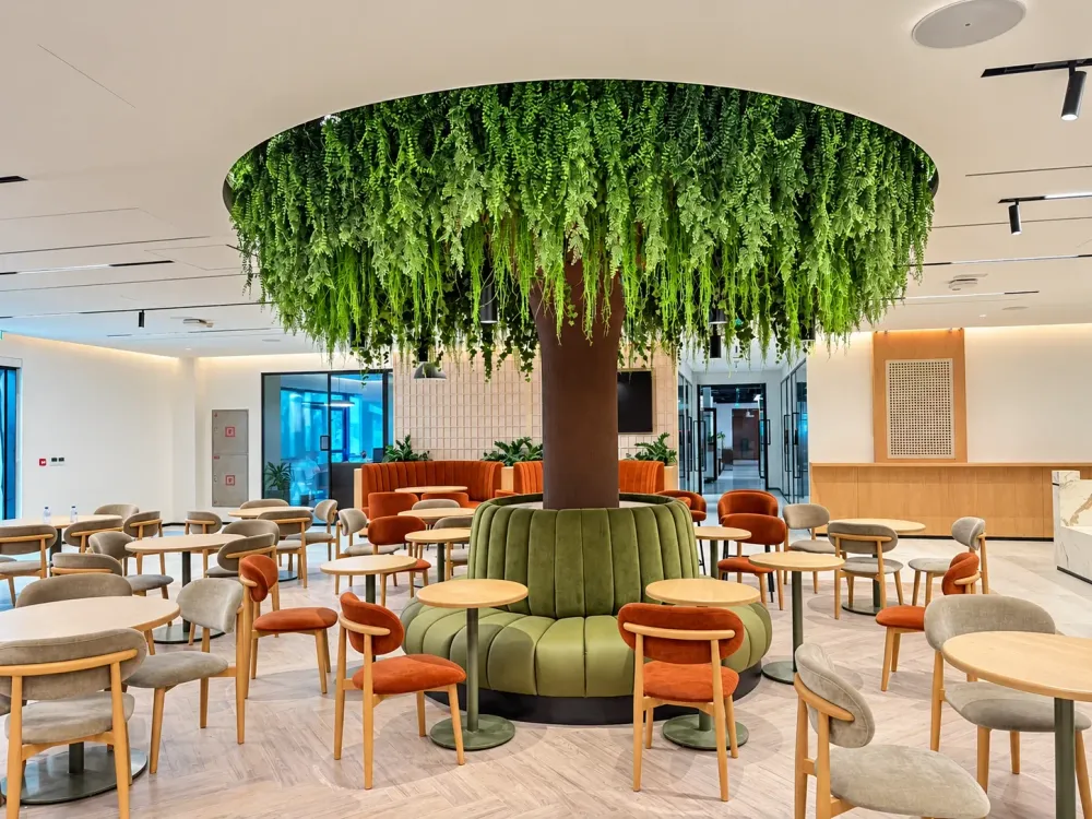 Biophilic Cafeteria Interior